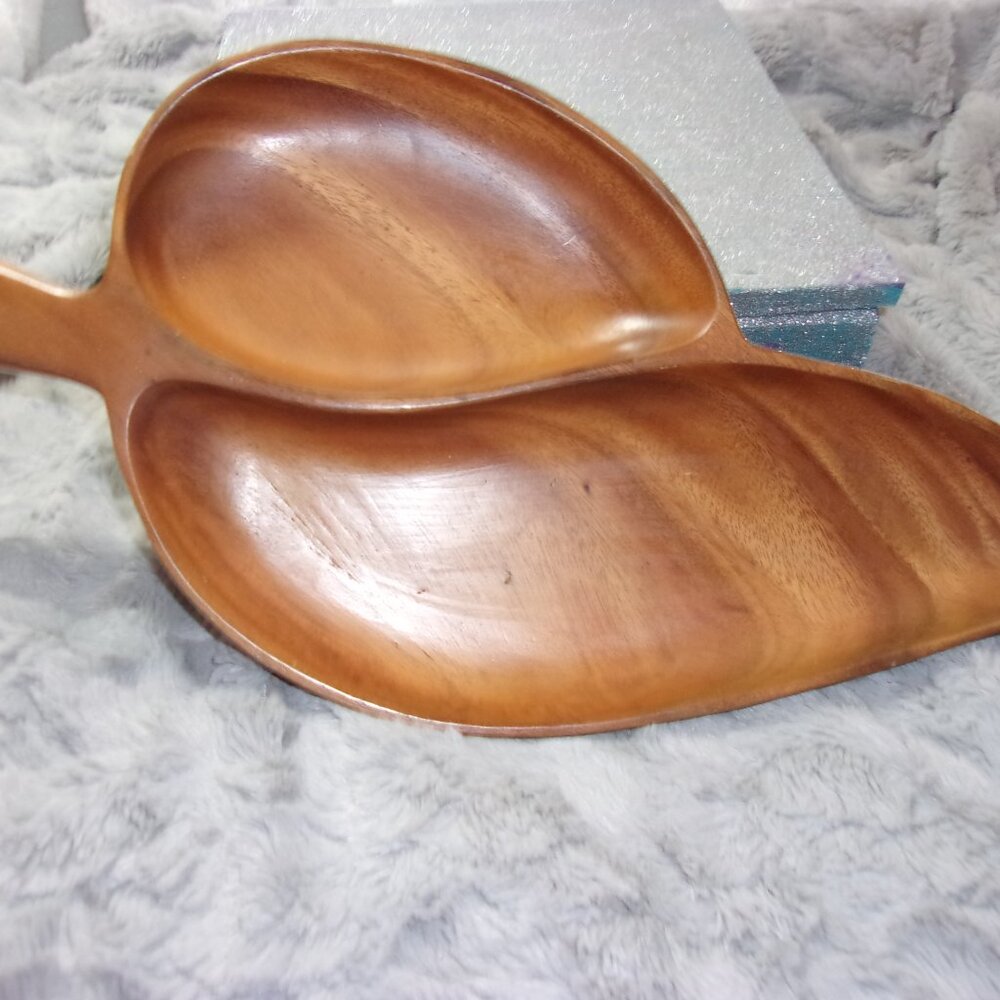 COPY - H-330 VINTAGE MONKEYPOD WOOD CARVED NUT SERVING BOWL